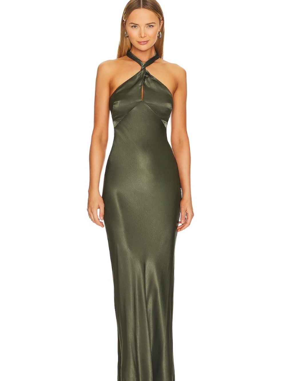 La Lune High Neck Twist Maxi Dress